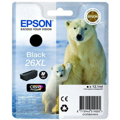 Cartus Imprimanta BLACK NR.26XL C13T26214010 12,1ML ORIGINAL EPSON XP-600