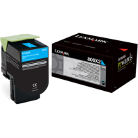 Toner imprimanta CYAN NR.800X2 80C0X20 4K ORIGINAL LEXMARK CX510DE