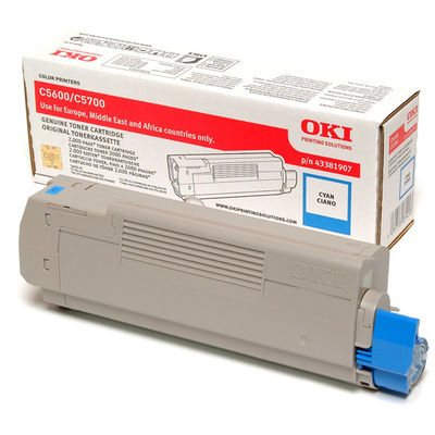 Toner imprimanta CYAN 43381907 2K ORIGINAL OKI C5600N