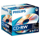 Philips CD-RW 700MB-80min Jewelcase, 4-10x, 
