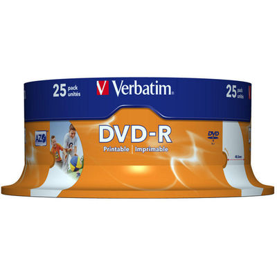 DVD-R 4.7GB 16x Wide Inkjet Printable ID Brand 25 buc.