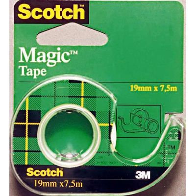 Banda adeziva Scotch Magic, 19 mm x 7.5 m, rola + dispenser - Pret/buc