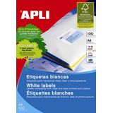 Apli Etichete autoadezive Apli, cu colturi drepte, A4, 38 x 21.2 mm, 6500 bucati, 100 coli/top - Pret/top