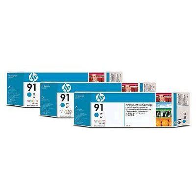 Cartus Imprimanta HP TRIPACK CYAN NR.91 C9483A 3X775ML ORIGINAL , DESIGNJET Z6100