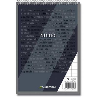Blocnotes cu spirala, A5, 72 file - 60g/mp, liniat stanga, Aurora Office - dictando