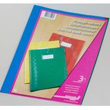 Aurora Coperta PP - 120 microni, cu eticheta, pentru caiet A4, 3 buc/set, Aurora - culori asortate