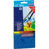 Alpino Creioane colorate acuarela, cutie carton, 12 culori/set, Alpino Aqualine