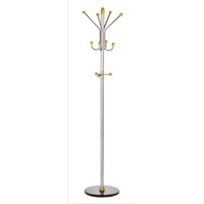 Cuier metalic argintiu cu accesorii din lemn, 185/40cm, Alco