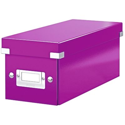 Cutie pentru 30/60 CD-uri cu carcasa Jewel/Slim, Leitz Click Store, carton laminat - mov