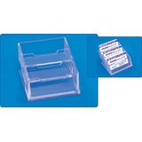 Kejea Suport plastic pentru 3 seturi carti de vizita, pentru birou, Kejea - transparent