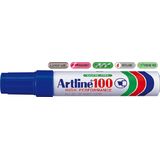 Artline Permanent marker Artline 100, corp metalic, varf tesit 7.5-12.0mm - albastru