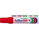 Artline Permanent marker Artline 100, corp metalic, varf tesit 7.5-12.0mm - rosu