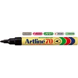 Artline Permanent marker Artline 70, corp metalic, varf rotund 1.5mm - negru