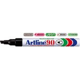 Artline Permanent marker Artline 90, corp metalic, varf tesit 2.0-5.0mm - negru