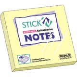 Hopax Notes autoadeziv 76 x 76 mm, 100 file, Stick'n - galben pastel