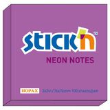 Hopax Notes autoadeziv 76 x 76 mm, 100 file, Stick'n - mov neon