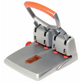Rapid Perforator metalic, 4 perforatii, 150 coli, RAPID Supreme HDC 150/4 - argintiu/portocaliu