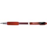 Penac Pix cu gel PENAC CCH-3, rubber grip, 0.5mm, corp transparent - scriere rosie