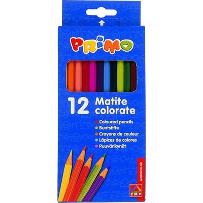 Creioane colorate Morocolor Primo, 18 cm lungime, 12 culori/cutie - Pret/cutie