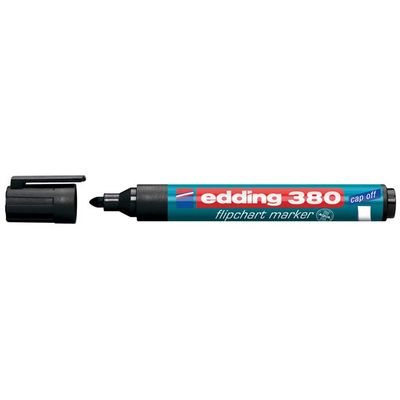 Marker Edding 380 pentru flipchart, varf rotund, 1.5-3mm. Culoare scriere: negru - Pret/buc