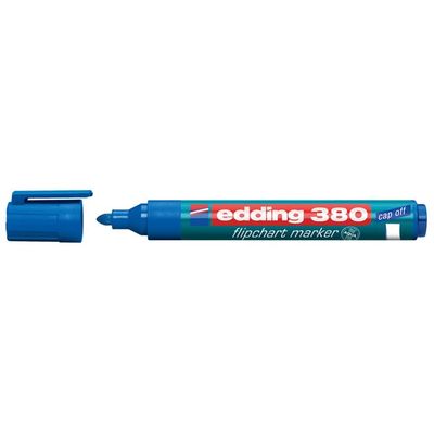 Marker Edding 380 pentru flipchart, varf rotund, 1.5-3mm. Culoare scriere: albastru - Pret/buc