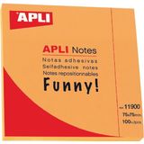 Apli Notite adezive Apli, 75x75mm, 100 file, orange - Pret/buc