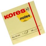 Kores Notite autoautoadezive Kores, 75 x 75 mm, 100 file, galben - Pret/set