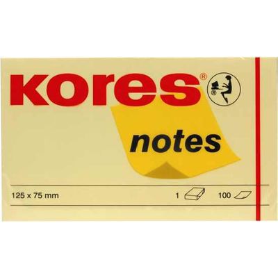 Notite autoautoadezive Kores, 125 x 75 mm, 100 file, galben - Pret/set