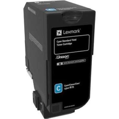 Toner imprimanta Lexmark CS720 Cyan Standard Yield Cartridge, cod 74C0S20, compatibil cu CS720, CS725, CX725, capacitate 7 k pag