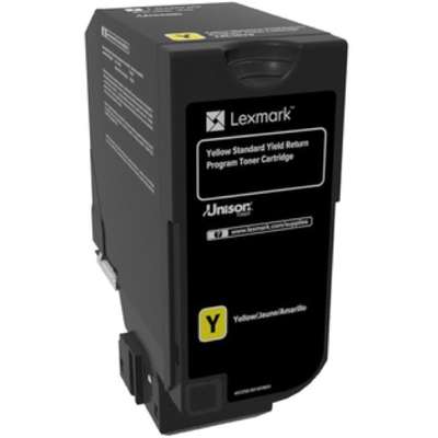 Toner imprimanta Lexmark Yellow Standard Yield Return Programme Cartridge, cod 74C2SY0, compatibil cu CS720, CS725, CX725, capacitate 7 k pag