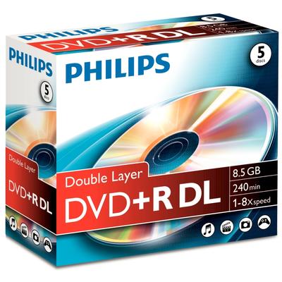 DVD+R 8.5GB Double layer  8x, Jewelcase, PHILIPS