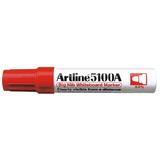 Artline Marker pentru tabla de scris ARTLINE 5100A, corp metalic, varf rotund 5.0mm - rosu