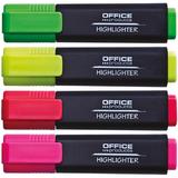 Office Products Textmarker varf lat, 4 culori/set, Office Products