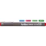 Artline Marker pentru desen tehnic ARTLINE, varf fetru 0.8mm - rosu