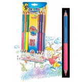 Carioca Creioane colorate hexagonale, bicolor, 6 buc/blister, CARIOCA Jumbo Bi-color