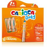 Carioca Creioane colorate, 3 in 1, 10 culori/cutie, CARIOCA Baby +1