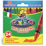 Carioca Creioane cerate rotunde, lavabile, 24 culori/cutie, CARIOCA Wax Crayons