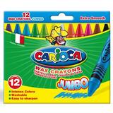 Carioca Creioane cerate rotunde, lavabile, 12 culori/cutie, CARIOCA Wax Crayon Jumbo