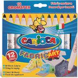 Carioca Carioca pentru textile, varf gros 6mm, 12 culori/cutie, CARIOCA CromaTex