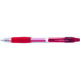 Penac Pix cu gel PENAC CCH-3, rubber grip, 0.7mm, corp transparent - scriere rosie