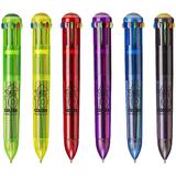 Carioca Pix cu 10 culori fluorescente, corp transparent color, CARIOCA