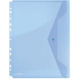 DONAU Folie protectie documente A4 portret, inchidere cu capsa, 4/set, 200 microni, DONAU - albastru trans