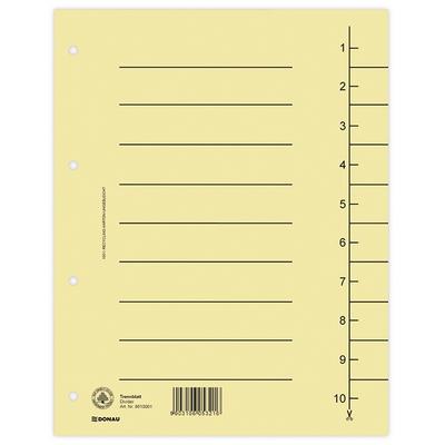 Separatoare carton manila 250g/mp, 300 x 240mm, 100/set, DONAU - maro deschis