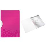 Leitz Dosar cu clip LEITZ Wow ColorClip, PP - roz metalizat