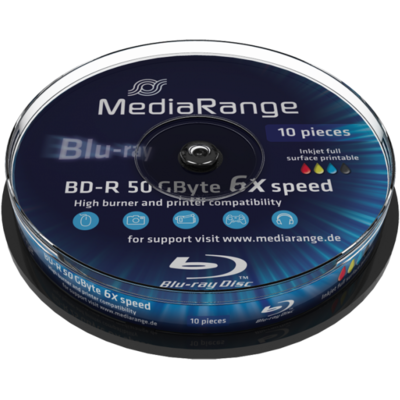 MediaRange  BD-R DL 50GB 6x Cake10 PRINTABLE