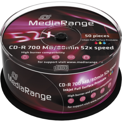 MediaRange  CD-R 52x 700MB Print Cake50