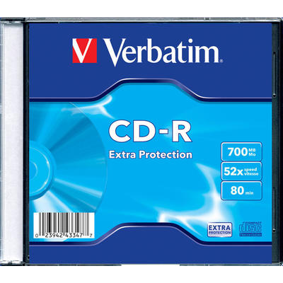 Verbatim  CD-R 52X EXTRA PROT. SINGLE WR SL