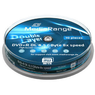 MediaRange  DVD+R Double Layer 8.5GB  8x Cake10