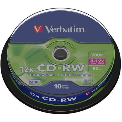 Verbatim  CDRW 8-12X 10PK SPINDLE DLP