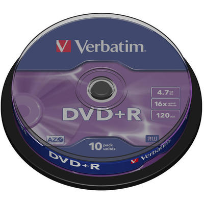 Verbatim  DVD+R 16X 10PK SPIND MATT SILV